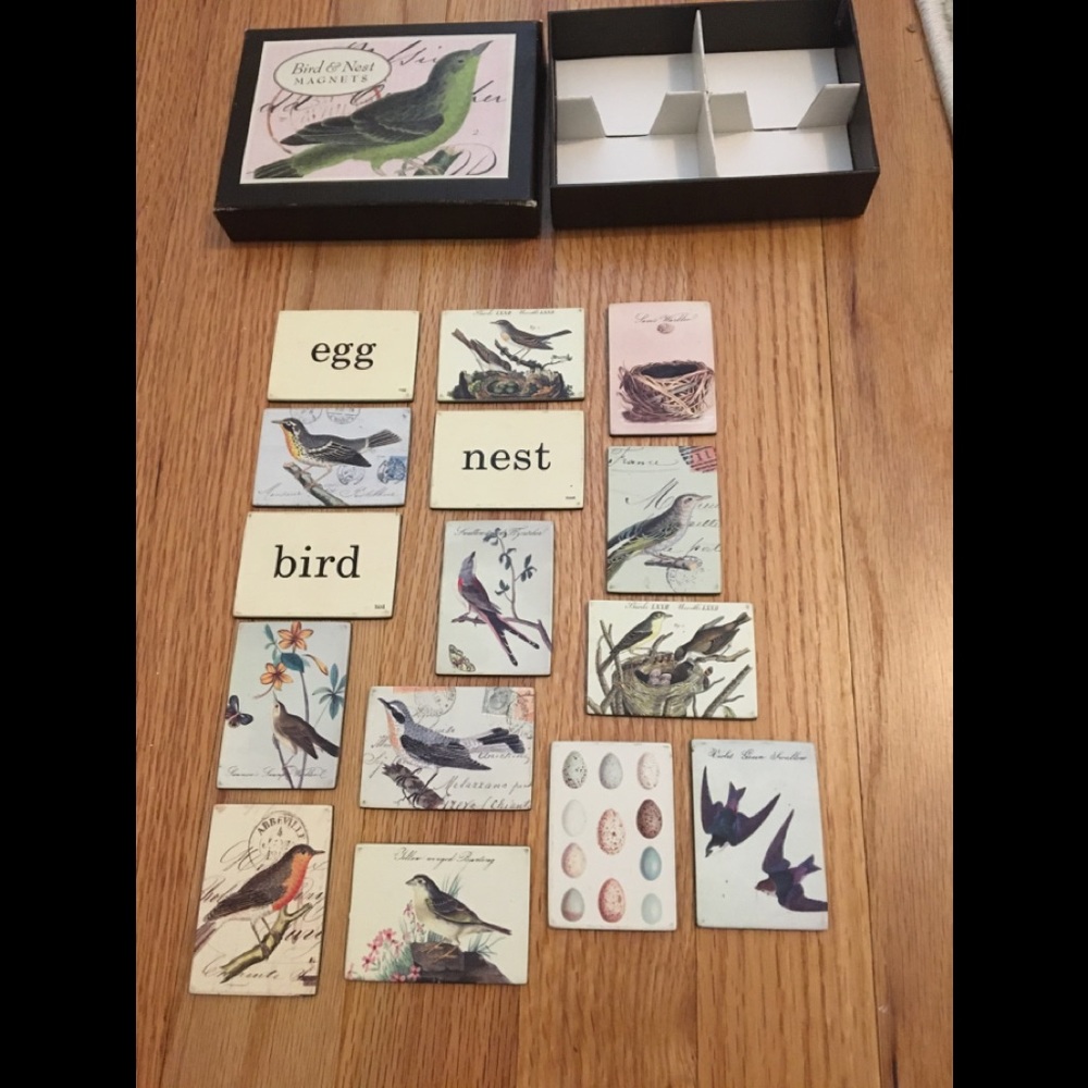 Vintage-inspired bird-themed magnets. So lovely!!!